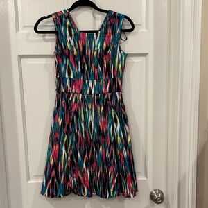 Colorful Calvin Klein Fit and Flare Dress